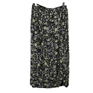 Sigrid Olsen Sport Womens Skirt 2P Black Floral Midi Front Slit Whimisgoth Fairy